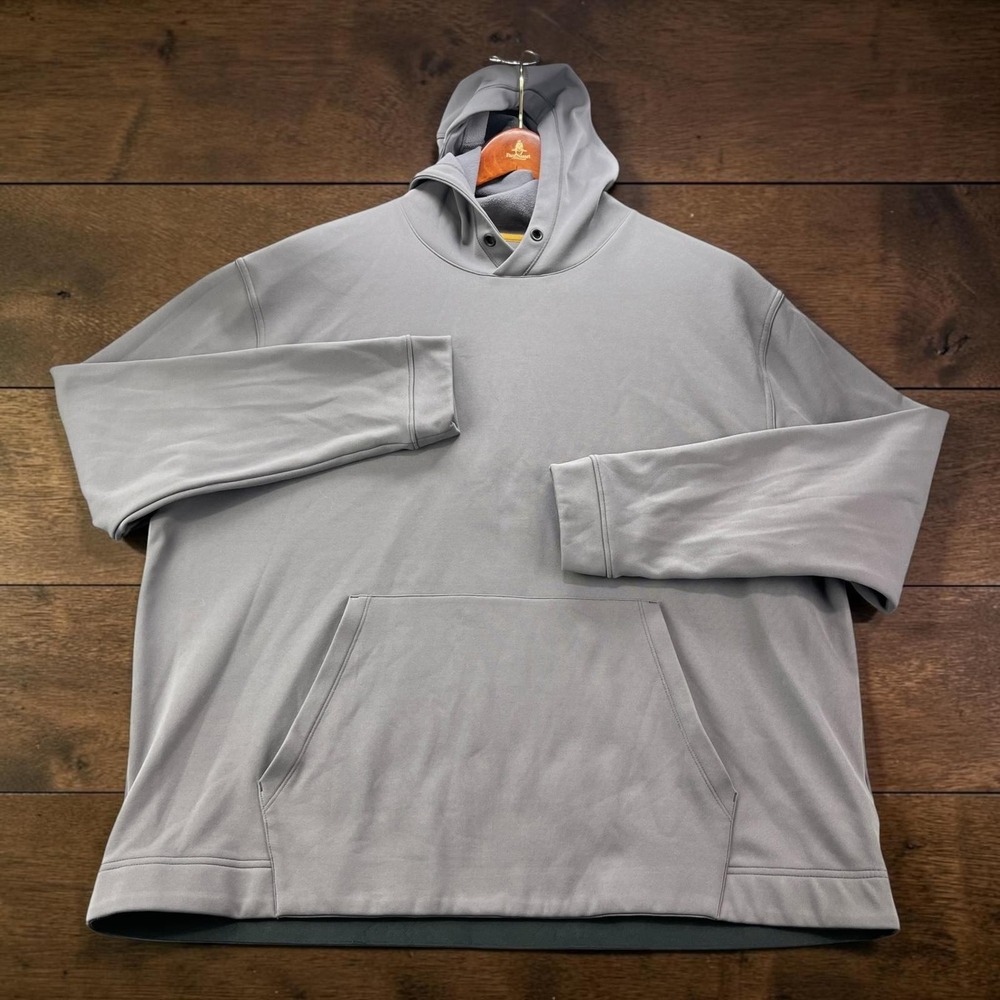 Rhone Mens Grey Performance Pullover Hoodie Size XL Kangaroo Pocket Athleisure